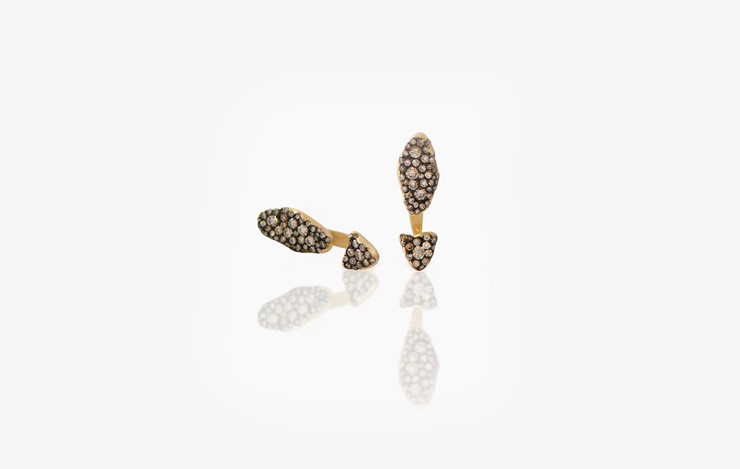 BABY MALAK FLOURISH CHAMPAGNE FULL MINI MARQUISE EARRINGS